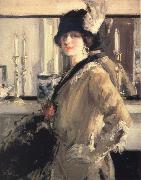 Francis Campbell Boileau Cadell The Black Hat painting